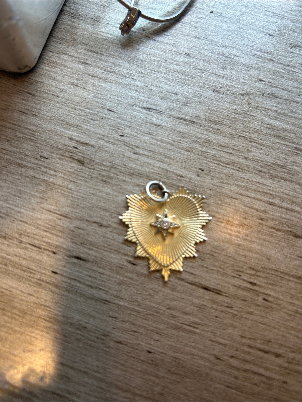 Gold Heart Star Pendant Charm Necklace Accent